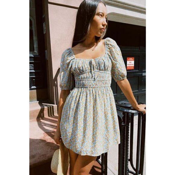 Anthropologie Faithfull The Brand Sylvie Mini Dress Sabinosa Floral Print 12 NWT - Picture 6 of 17